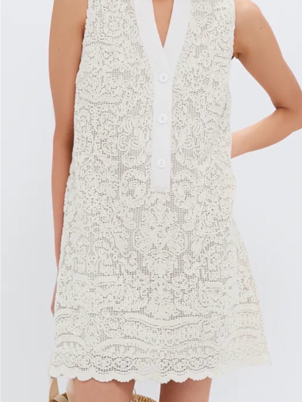 TUCKERNUCK
Tan Lace Sleeveless Collier Dress.  Brand New (Size Large)